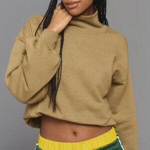 ANTHROPOLOGIE Pilcro Funnel-Neck Bubble-Hem Pullover NWT Moss /Green Sz XL